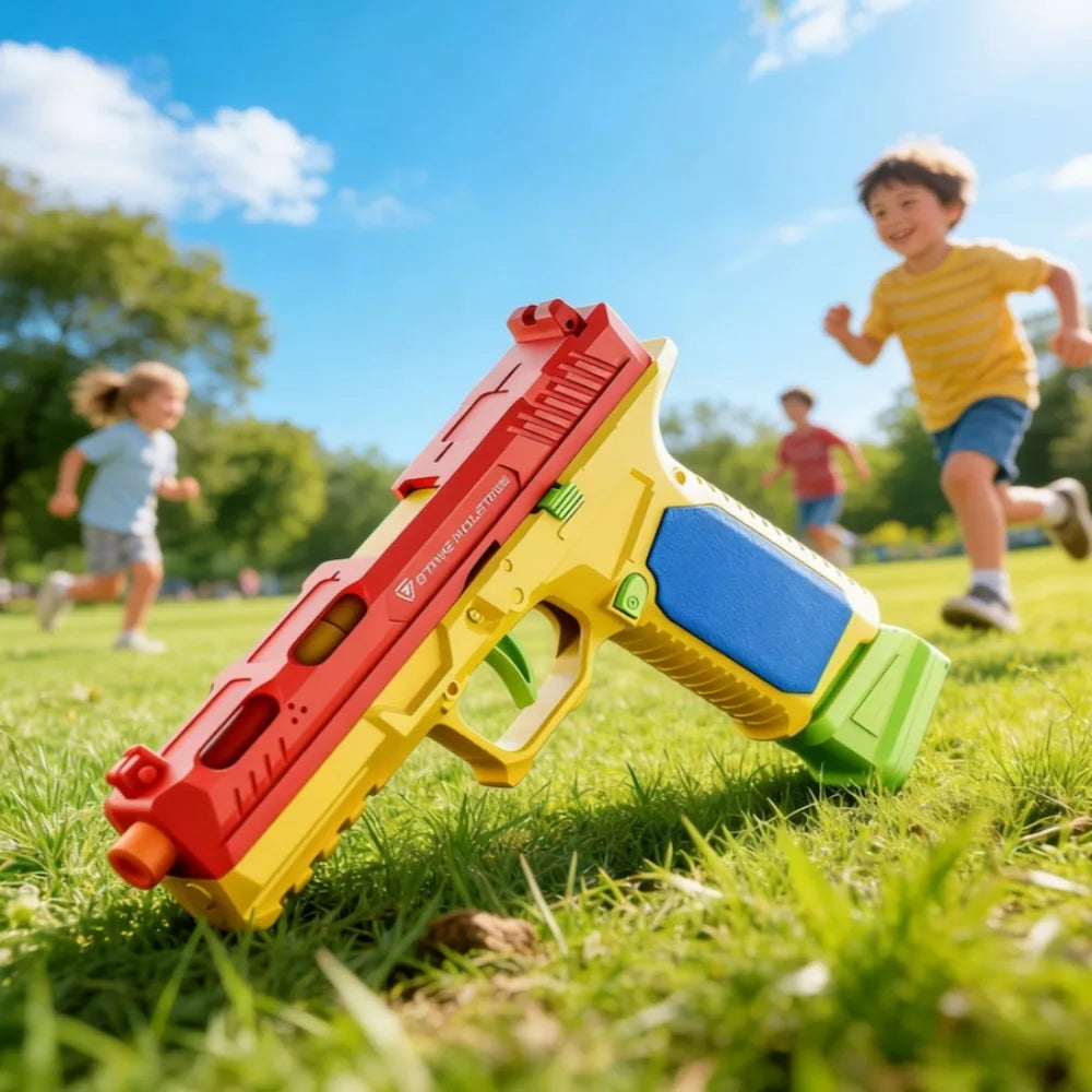 SIG17/USP Building Block Toy Gun Shell Throwing Continuous Firing Airsoft Blowback Empty Hanging Toy Pistol for Outdoor CS Game