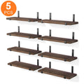5pcs Layers Floating Shelf, a Word Board Shelf, Wall Organizer, Strong Bearing Capacity, Including Iron Frame