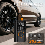 Cordless Mini Tire Inflator, 150 PSI Portable Air Compressor with Digital Display & LED Light, for Car, Motorcycle, Bike, Ball