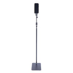 Tablet Floor Stand, 360° Swivel Adjustable Height & Angle, Heavy Duty Carbon Steel, Non-Slip Base, Portable & Foldable, Universal Holder for 12-18cm Phones & Tablets, for Home Office Kitchen Gym Bedroom, Easy Assembly