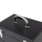 Rolling Makeup Train Case with Wheels, Professional Cosmetic Trolley Lockable Storage, 3-Layer Large Capacity Travel Organizer