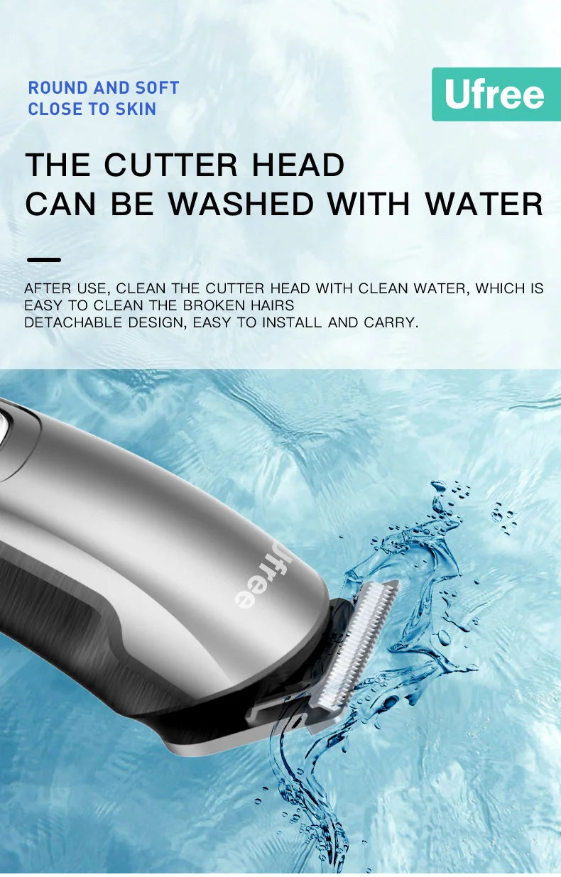 Ufree Electric Hair Cutting Machine Beard Trimmer Hair Clipper Rechargeable Man Shaver Trimmer Barber Professional Hair Trimmer