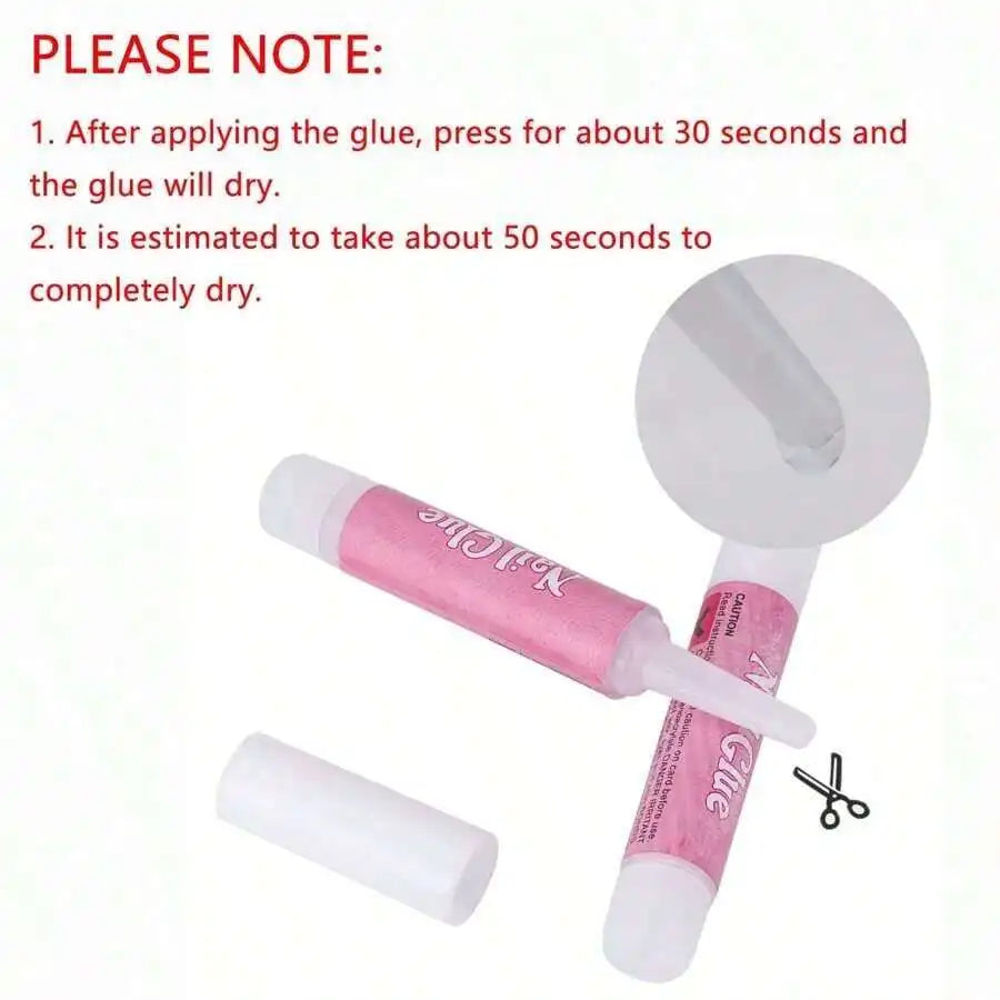 Nail Glue, Super Strong Nail Glue For Acrylic Nails Long Lasting Professional Nail Tip Glue For Press On Nails Bond For Acrylic Nails Adhesive Nail Glue For False Nail Tips 2g/0.07OZ/PCS