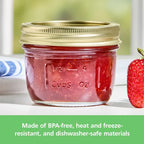 8 oz Mason Jars, Wide Mouth Half Pint Canning Jars with Lids and Rings, 12-Pack Small Glass Jars for Home Canning and Meal Prep