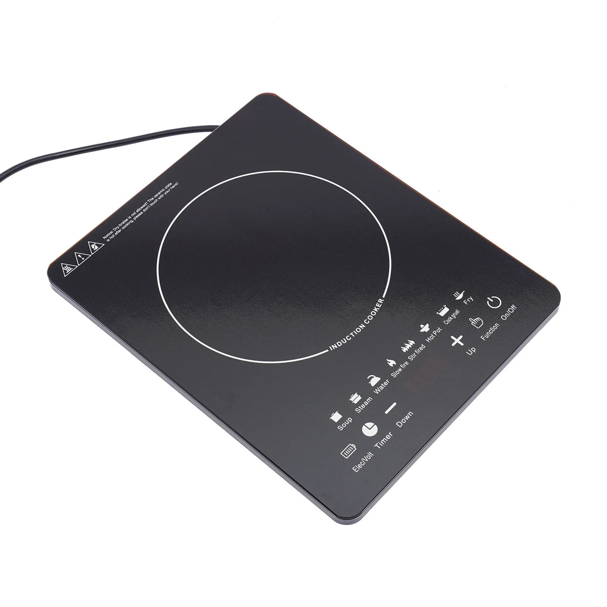 110V 750W Electric Induction Cooktop 8 Power Levels Touch Control Burner 180min Timer Portable Stove for Home RV