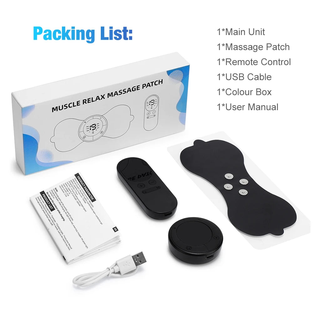 Electric Neck Massager EMS Muscle Massage Stimulator Low Frequency Instrument Back Cervical Calf Patches Pain Joints Mini Device