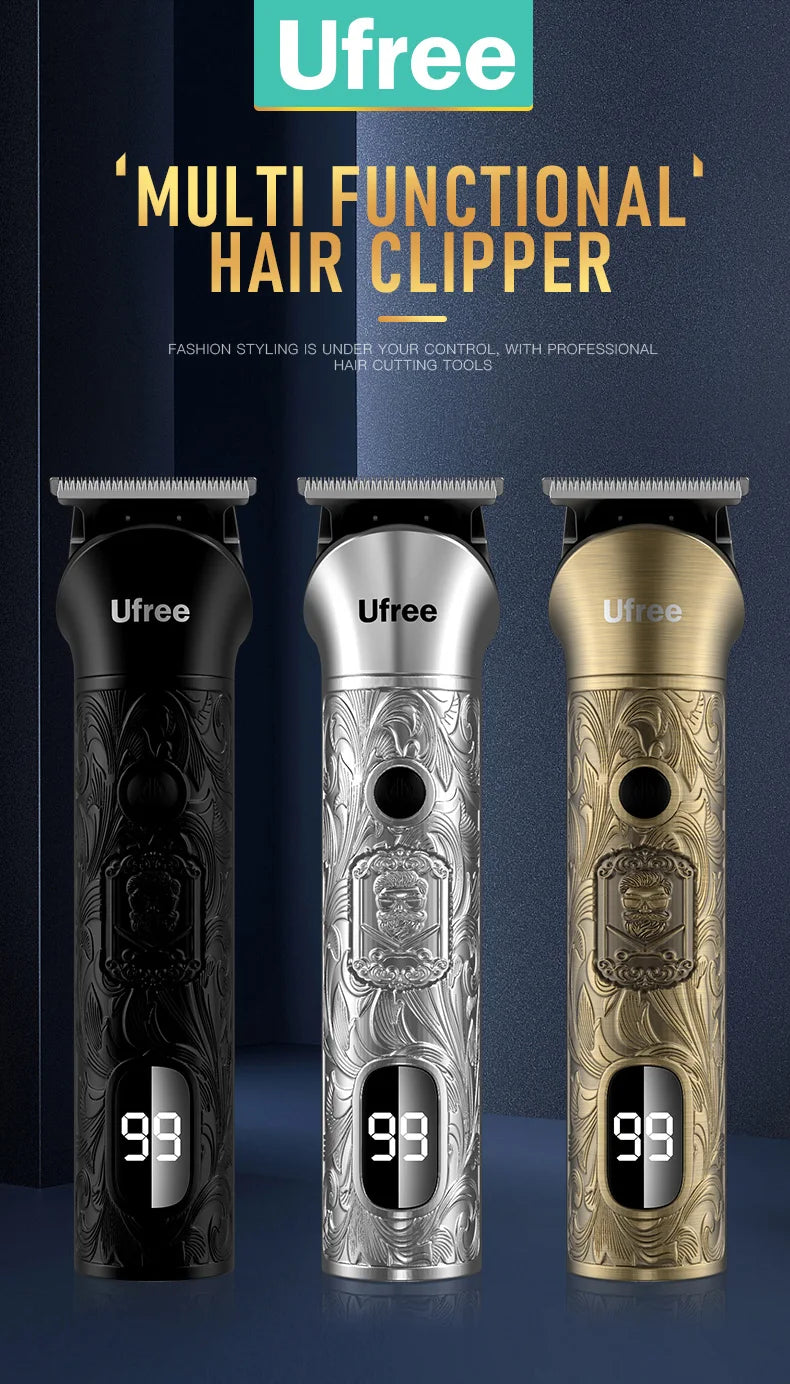 Ufree Beard Trimmer for Men, Electric Razor Shaver, Cordless Hair Clipper Shaving Kit for Mustache Body Nose Ear Hair Facial, Ad