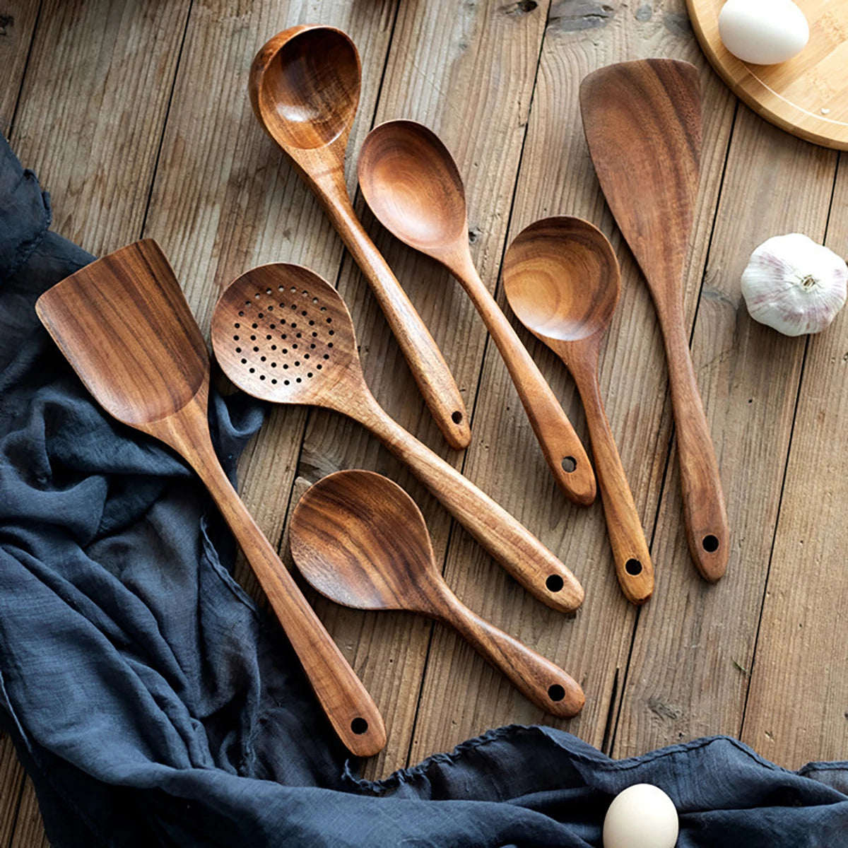 Wood Kitchenware Cooking Set Household Spatula Spoon Set Salad Spoon Fork Stirring Spoon Kitchen Baking Set