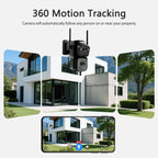 SZSINOCAM Dual Lens Solar WiFi Camera Outdoor Security 24h Record Built in Battery Solar Panel Wireless Cam Alarm