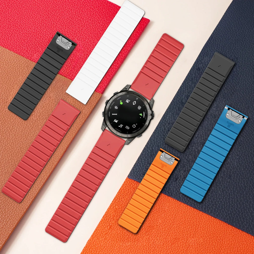 Magnetic Silicone Strap For Garmin Fenix 8 47mm 51mm 7 7x 6 6X Pro 5X 5Plus 22/26mm QuickFit Bracelet For Gen 2/Descent Mk1 Band