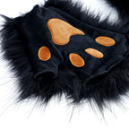 Wolf Paw Gloves Faux Fur Cat Fingerless Mittens Winter Warm Cosplay Halloween Fancy Party Costume Accessories