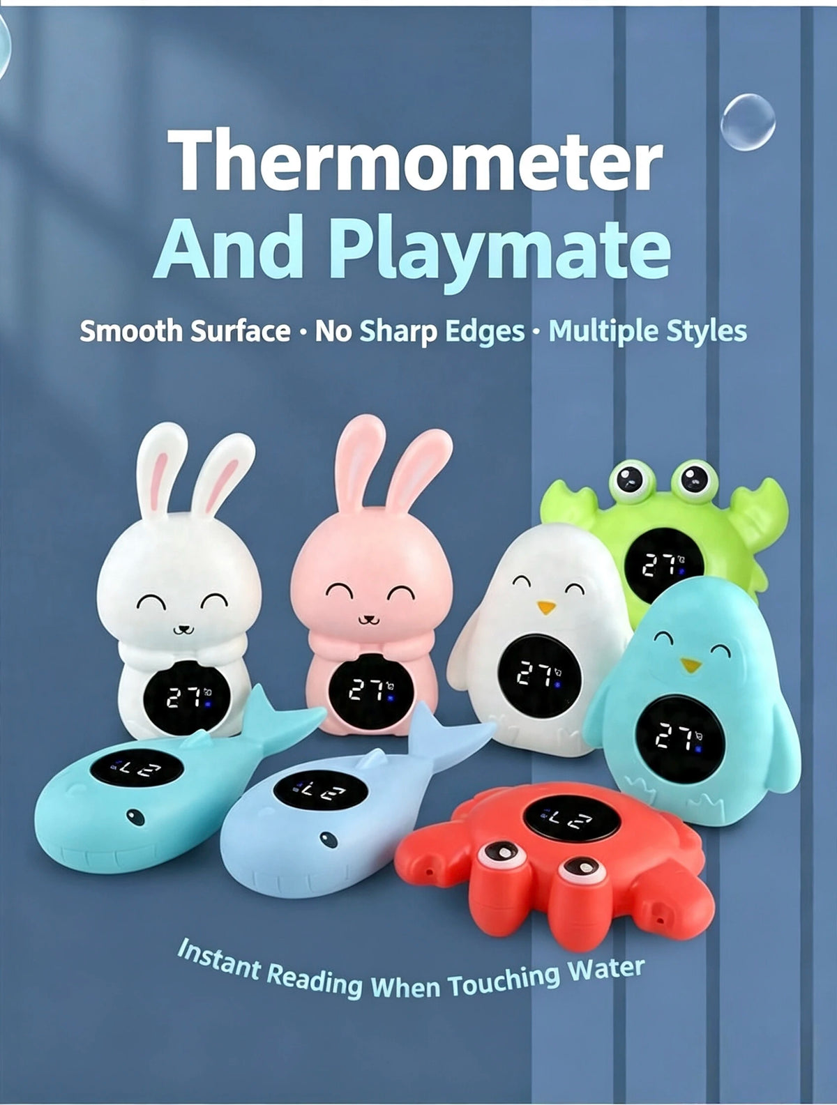 Baby Bath Water Thermometer Fit Newborn Infant, Digital Waterproof Shower Temperature Gauge Cute Cartoon Floating Thermometer Fo