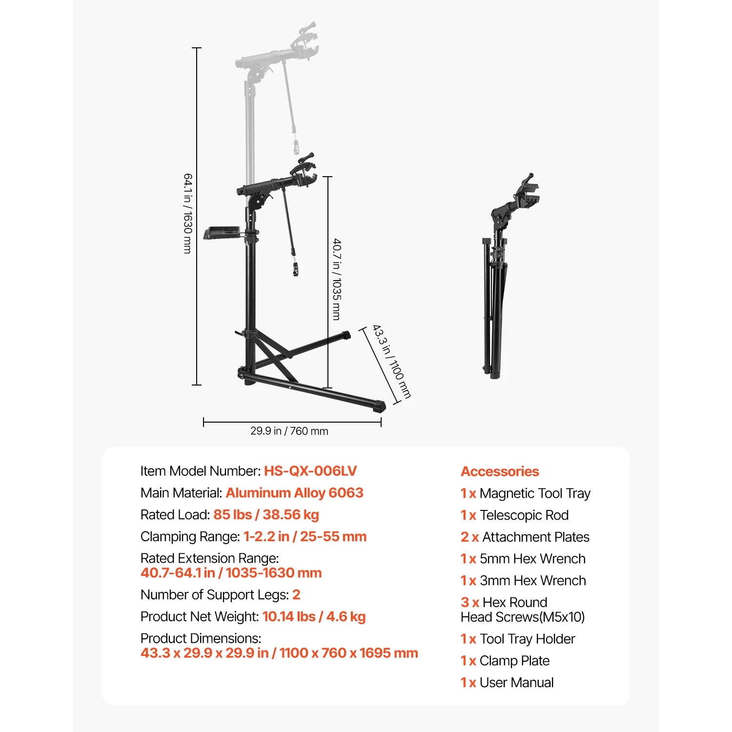 SucceBuy Bike Repair Stand 66/85/88/110lb Heavy-duty Bicycle Work Stand Foldable Bicycle Maintenance Rack for Mountain&Road Bike