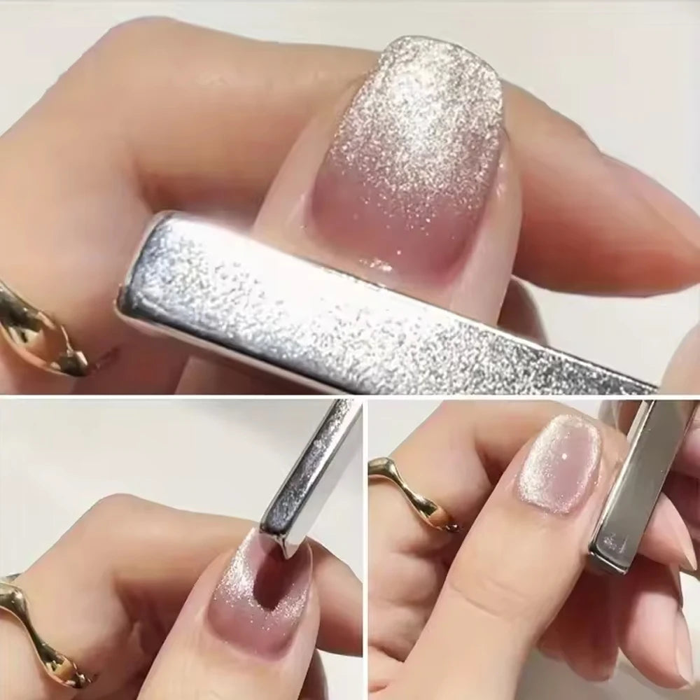 17Pcs Nail Art Nail Magnetic Stick Set Cat Eye Magnetic Ball Aluminum Handle Cylindrical UV Gel Magnet Tools Nail Design Tools