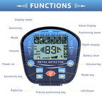Professional Underground Metal Detector For Adults Waterproof Search Coil High Sensitivity Gold Silver Coin Treasure Hunter Adjustable Length Stem LCD Display Disc Mode Outdoor Beach Garden Archaeological Metal Detecting Equi