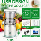 Portable USB Electric Juicer, One-Touch Start - Orange Juicer/Lemon Juicer - Compact Portable Orange, Lemon, And Fruit Blending Cup, Perfect For Vegetable Juices, Fruit Juices, And Smoothies. Travel-Friendly Design Ideal For