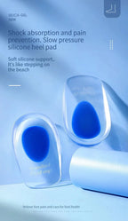 1 Pair Silicone Heel Pad Thickened Sports Cushioning U-Shaped Half Size Pad Non-Slip Invisible Inner Increase Insole