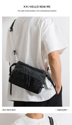 Outdoor Sports Crossbody Sling Bag Nylon Retro Waterproof Tear-Resistant for Cycling Running Hiking Outdoor Essentials