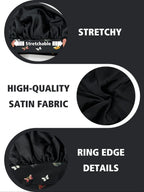 Women's Butterfly Design Silk Sleep Cap Wide-Tie Milk Bonnet Single Piece Hair Accessory