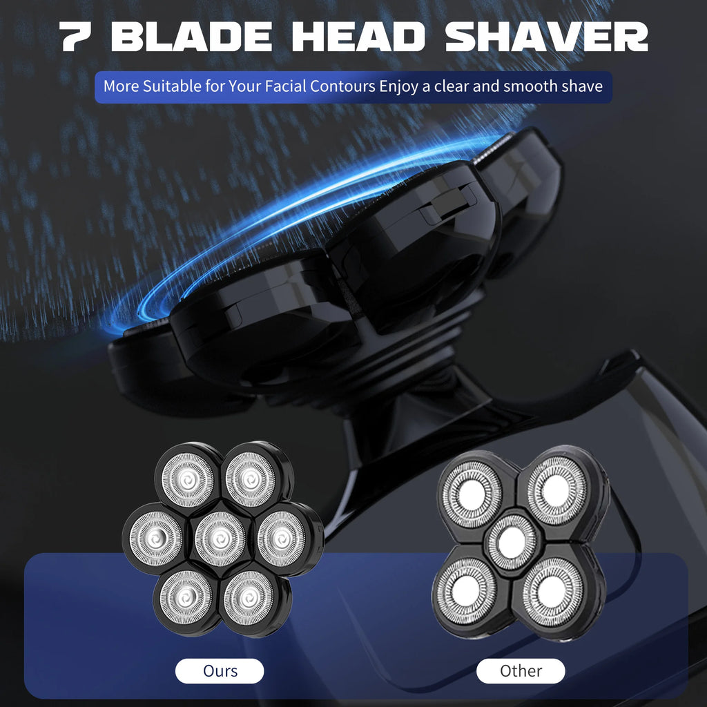 SEJOY Electric Shaver for Men 7D Magnetic Floating Wet/Dry Head Razor Hair Trimmer USB Rechargeable LED Display Beard Trimmers