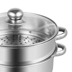 5-Tier Stainless Steel Steamer Cookware Cooking Pot Tier 4 Steaming Grids 1 Cooking Pot 28cm/30cm/26cm Steamer Pot