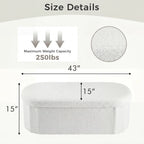 JHK 30/43IN Folding Storage Ottoman Bench with Storage Teddy Fabric Storage Chest for Bedroom End of Bed Foot Rest Bench Stool with Cushion for Home Entryway