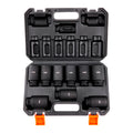 SucceBuy 1/2" Drive Impact Socket Set 9 Piece Deep Socket Set Metric 29-38mm 6 Point Cr-Mo Alloy Steel for Auto Repair