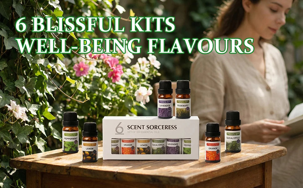 6Pcs/Set Pure Lemon Sweet Orange Eucalyptus Lavender Peppermint Rosemary Fragrance Massage Spa Aromatherapy Essential Oil Sets