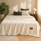 Fall Winter Simple Solid Artificial Lambswool Blanket Thickened Warm Multi-functional Blankets Soft Skin-friendly Cozy Blanket