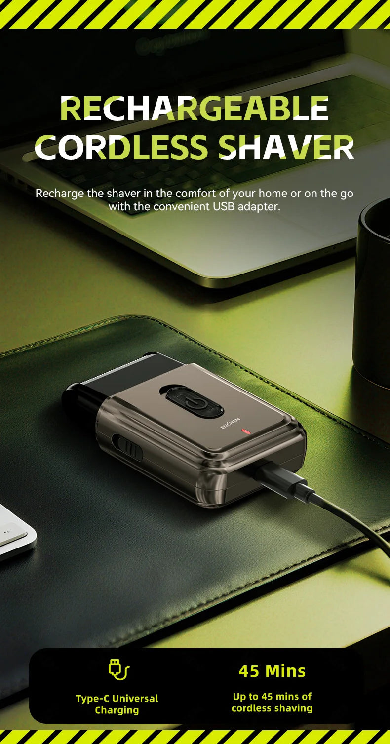 ENCHEN MS003 Compact Foil Shaver With POP-UP Precision Trimmer Type-C Charging With Indicator 7000RPM Strong Motor