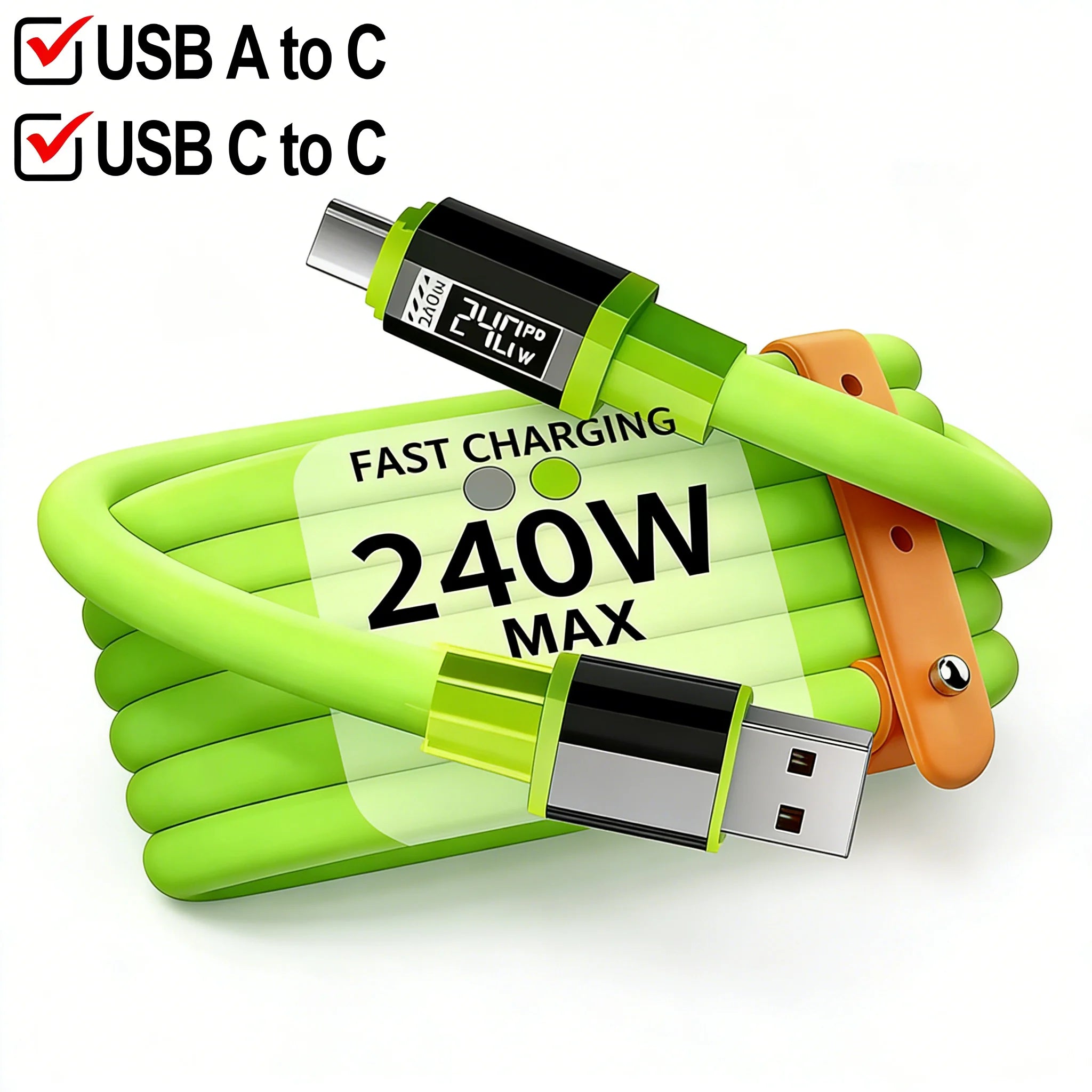 240W USB Type C To USB C Cable Fast Charging Charger Wire 0.3M 1M 1.5M 2M Type-C Charger Data Cord For iPhone 17 Xiaomi Samsung