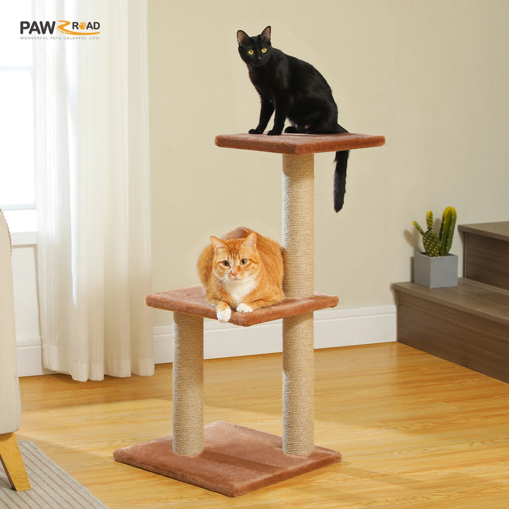 Cat Tree Cat Tower for Indoor Cats 2 Styles Cat Activity Tree with Cat Scratching Posts Big Hammock and Removable Top Perch Grey
