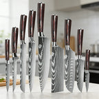 9 Types of Stainless Steel Kitchen Knife, Japanese Chef Knife, Meat Cleaver, Santoku, Bread, Boning, Slicing, Fruit Knife with Gift Box