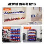 SucceBuy Storage Bin 24pcs Stackable Organizer Bin 5x4*3inch Freestanding Tiered Shelf for Garage Hanging Stacking Container