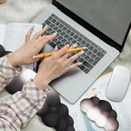 2 PCS Keyboard Cloud Wrist Rest, Memory Foam Keyboard Palm Rest with Non-Slip Base Ergonomic Keyboard Wrist for Pain Relief