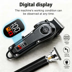 Professional Hair Clippers with LED Display, Cordless Rechargeable Trimmer & T-Blade Shaver for Men, Balding Grooming Kit
