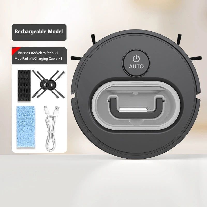 New 3‑in‑1 Automatic Sweeping Robot Mute Ultra Thin USB Rechargeable Vacuum Cleaner Dust Box For Home Hard Floor Cleaning Tasks