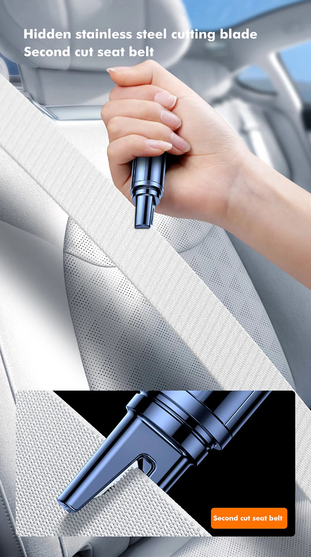 2 In 1 Safety Hammer Escape Car Life-saving Escape Hammer Window Broken Emergency Glass Breaker Car Accessorie Car Emergency Kit