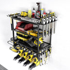 Power Tool Organizer 4 Layer Wall Mounted Storage Rack With Hooks Heavy-Duty Drill Holder Garage Tools Storage Rack for Workshop