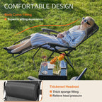 JHK Zero Gravity Portable Recliner Camping Patio Outdoor Garden Lounge Chair with Cup Holder Trays Adjustable Pillow for Backyard