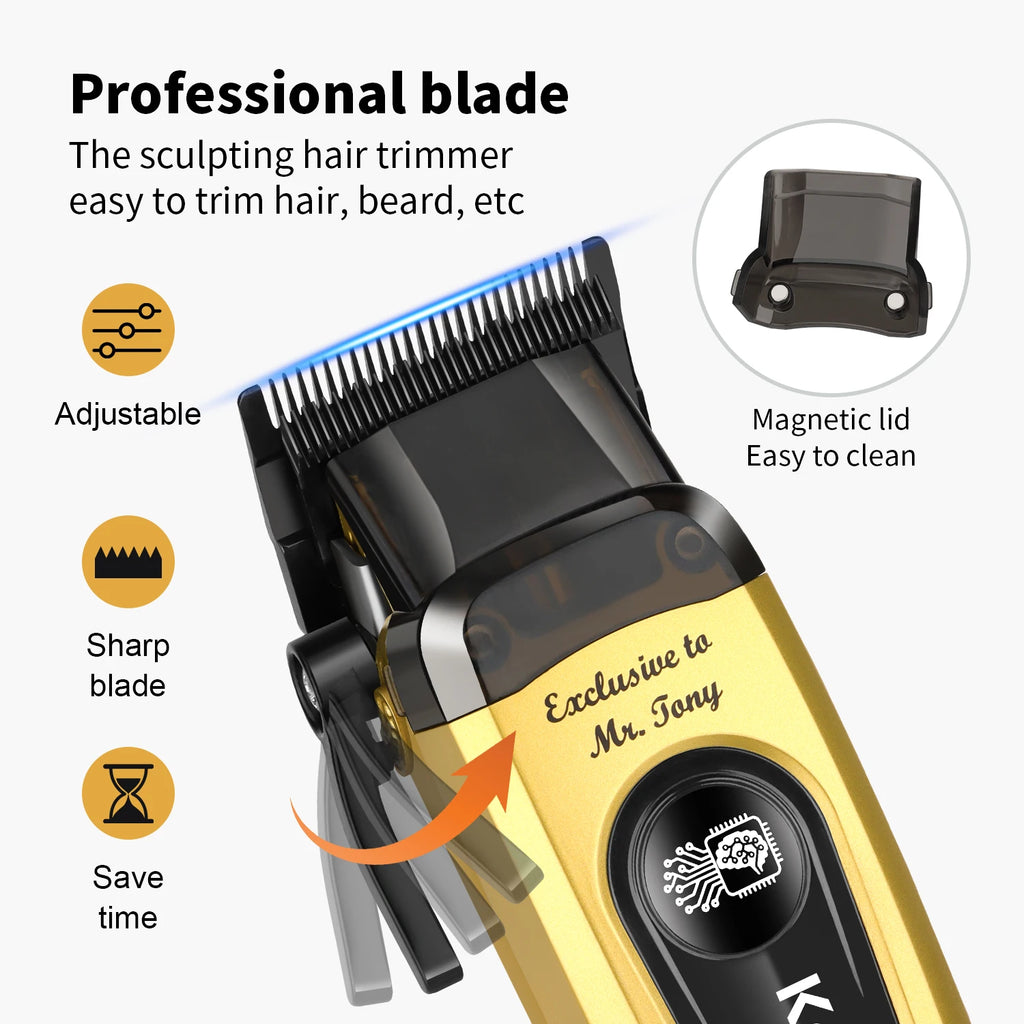 Hair Clippers for Men, Cordless Barber Clippers with LED Display 2299Hair Trimmer with Charging Base Professional Hair Clippers for Men, Cordless Barber Clipper T-Blade Beard Trimmer Foil Shaver Set, Rechargeable Electric Fad