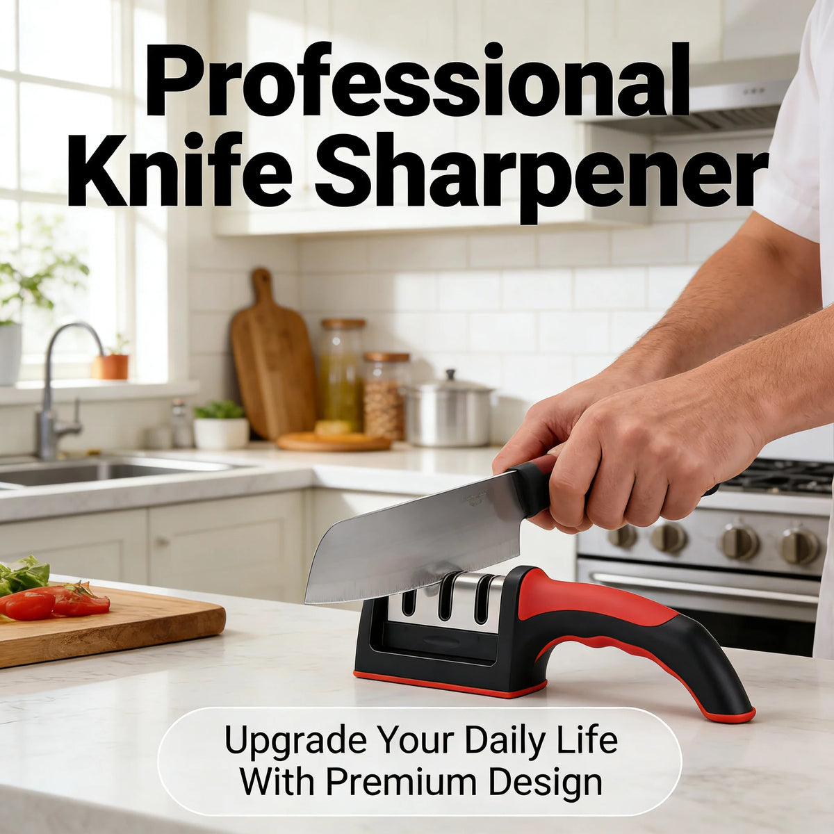 Sharp in 8 Seconds Knife Sharpener Non-Slip Handle Multifunctional Tool for Kitchen Home