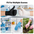 100 PCS Black Nitrile Gloves Thickened Disposable Gloves for Cleaning Hairdressing  Waterproof Dishwashing Tattoo Gloves