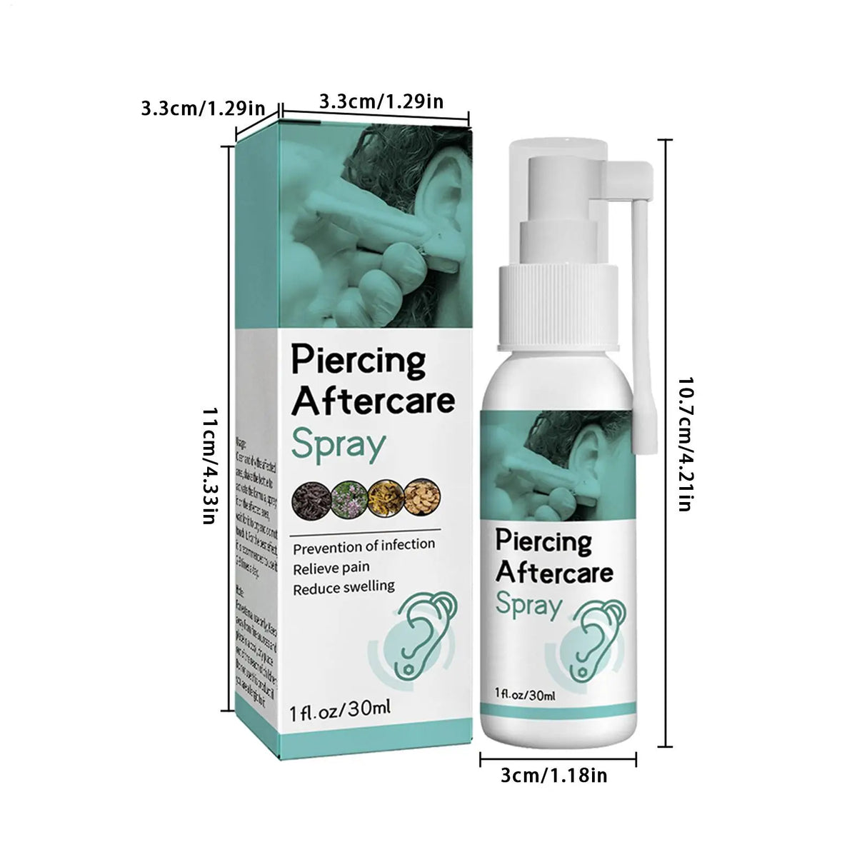Gentle Liquid Cleaner Fluid Spray Piercing Aftercare Mist Ear Piercing Care Solution For Ear Nose Belly Piercings Gentle Mist