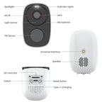 H.VIEW PIR Battery Powered Camera Wireless Outdoor, 2K 3MP WiFi Security Camera with Spotlight Siren, 2-Way Audio, Waterproof