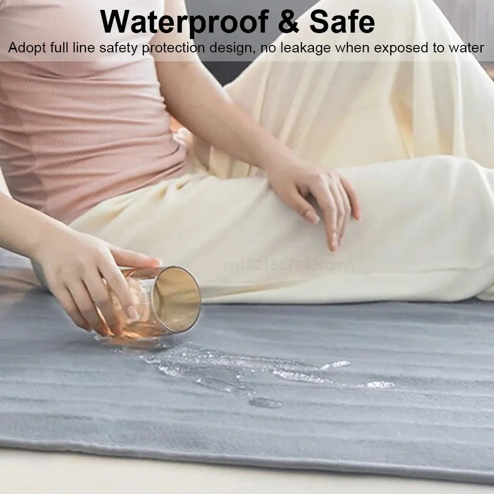Electric Blanket 220V EU Plug Striped Printing Winter Insulation Heating Electric Blanket Constant Temperature Control