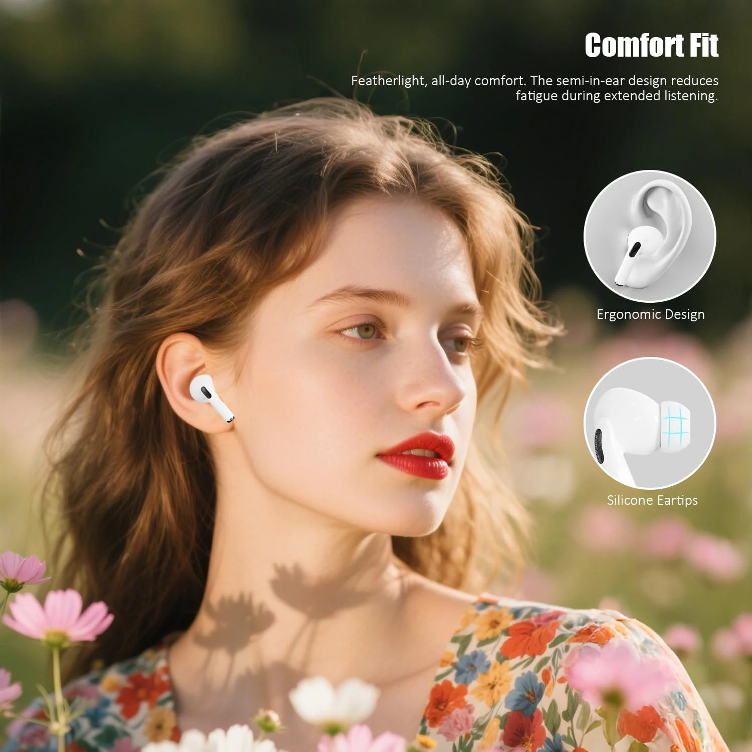 【pro】】ANC noise cancelling Bluetooth earphones, wireless earphones with transparent mode, sweat proof, perfect for work, travel