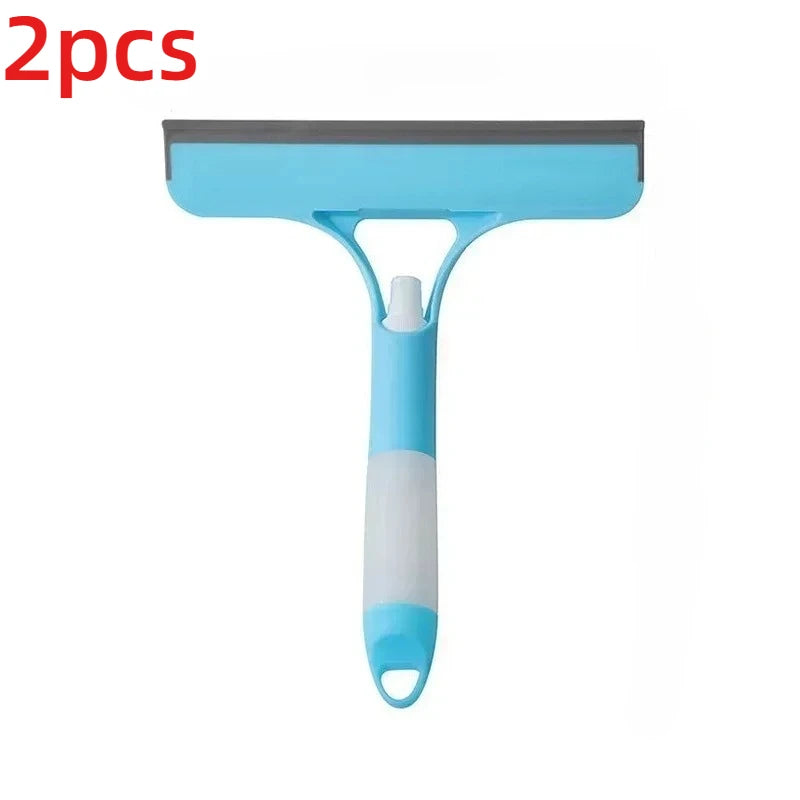 3 in 1 Window Cleaning Squeegee Multi Function Glass Mirror Wiper with Spray Bottle Microfiber Scrub Household Car Cleaner Tools