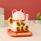 2.5 Inch Lucky Cat Ornaments Cute Solar Power Desk Cat Decoration Works Well Lucky Cat Car Ornaments Durable Home Decoration
