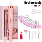 Portable Electric Nail Drill Machine USB Rechargeable Manicure Set for Nail Salon Exfoliation & Polishing for Home Salon